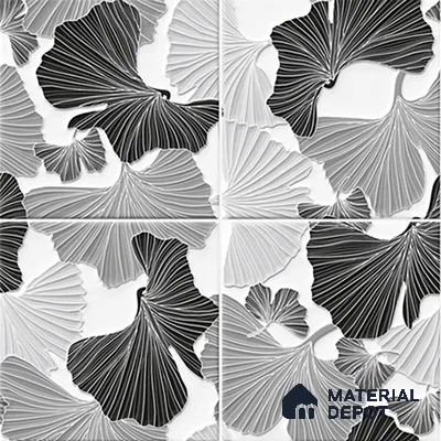 Floral Wall Tile TL 07244 Florina 1001 1 ft x 1 ft Ceramic Glossy Finish - 9 mm  | 2 mm Spacer is Mandatory | Please Expect a Slight Variation of Pattern (Sample)